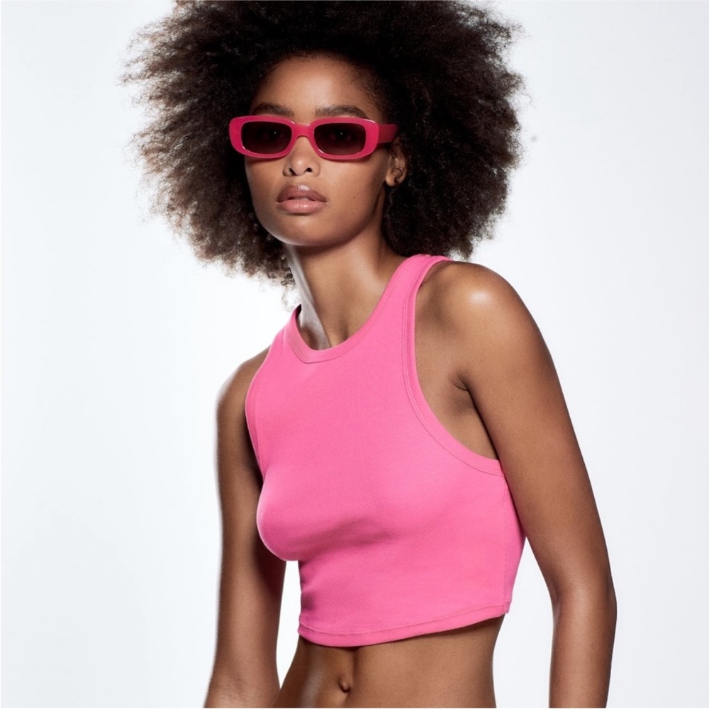 Zara pink ribbed tank